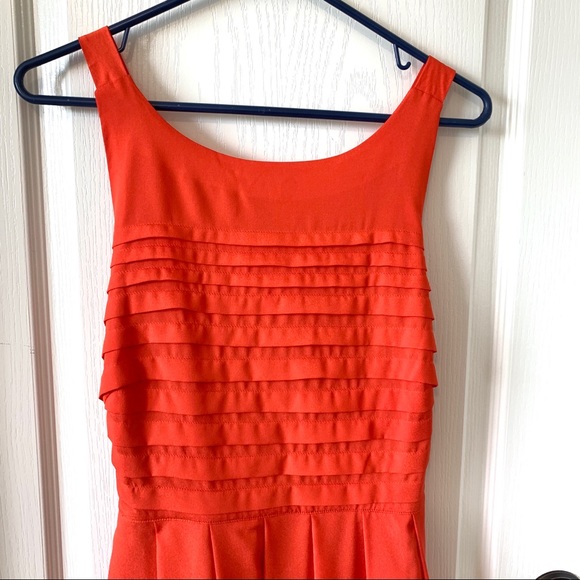 ANTHROPOLOGIE EVA FRANCO Pleated Tangelo Dress—6 - Picture 9 of 15